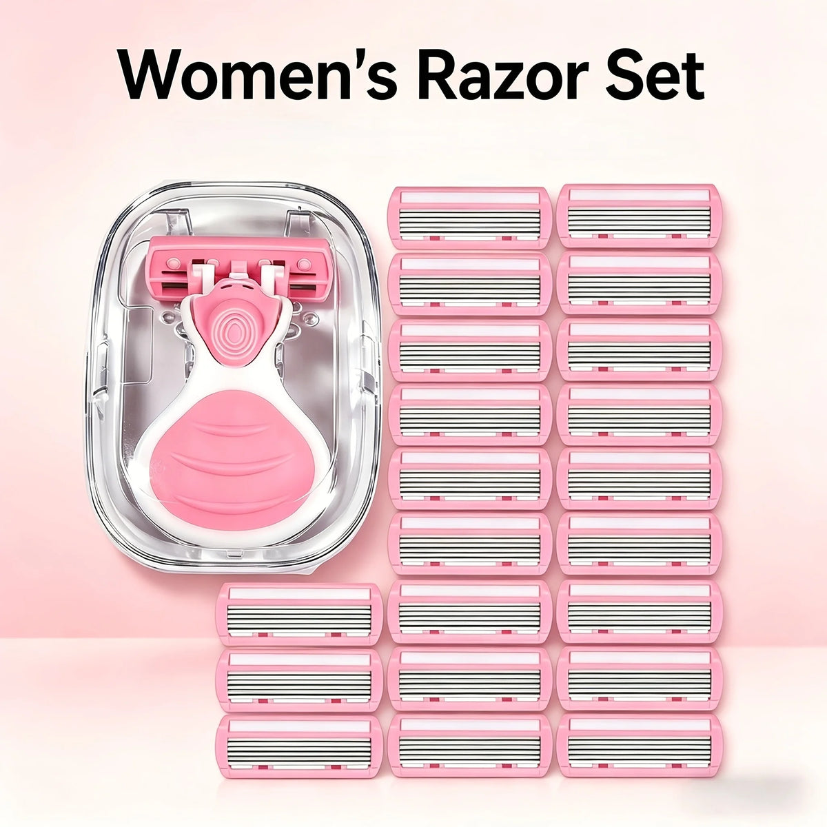 6-layer Portable Women Razor for Travel Face Leg Bikini Body Hair Shaving With Protective Net Blade Lady Manual Shaver Set