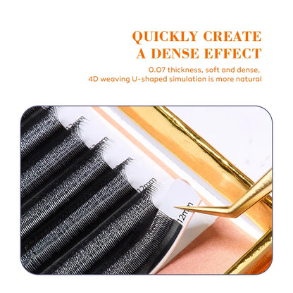 DeceMars U-Shaped 4D Eyelash Extensions (12lines/Tray) for Makeup