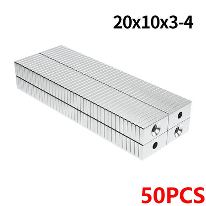 Super Strong Neodymium Magnet  N35 NdfeB Permanent Magnetic imanes Block with holes Powerful Magnets Refrigerator Magnet