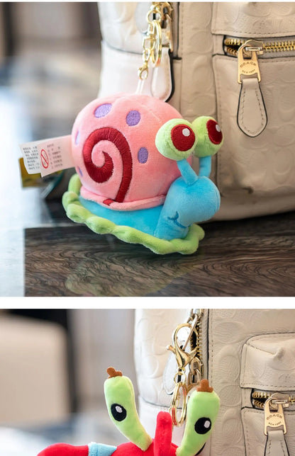 Anime Spongebob Squarepants Patrick Star Squidward Eugene H. Krabs Gary Stuffed Plush Toy Pendant Keychain Birthday Gift For Kid