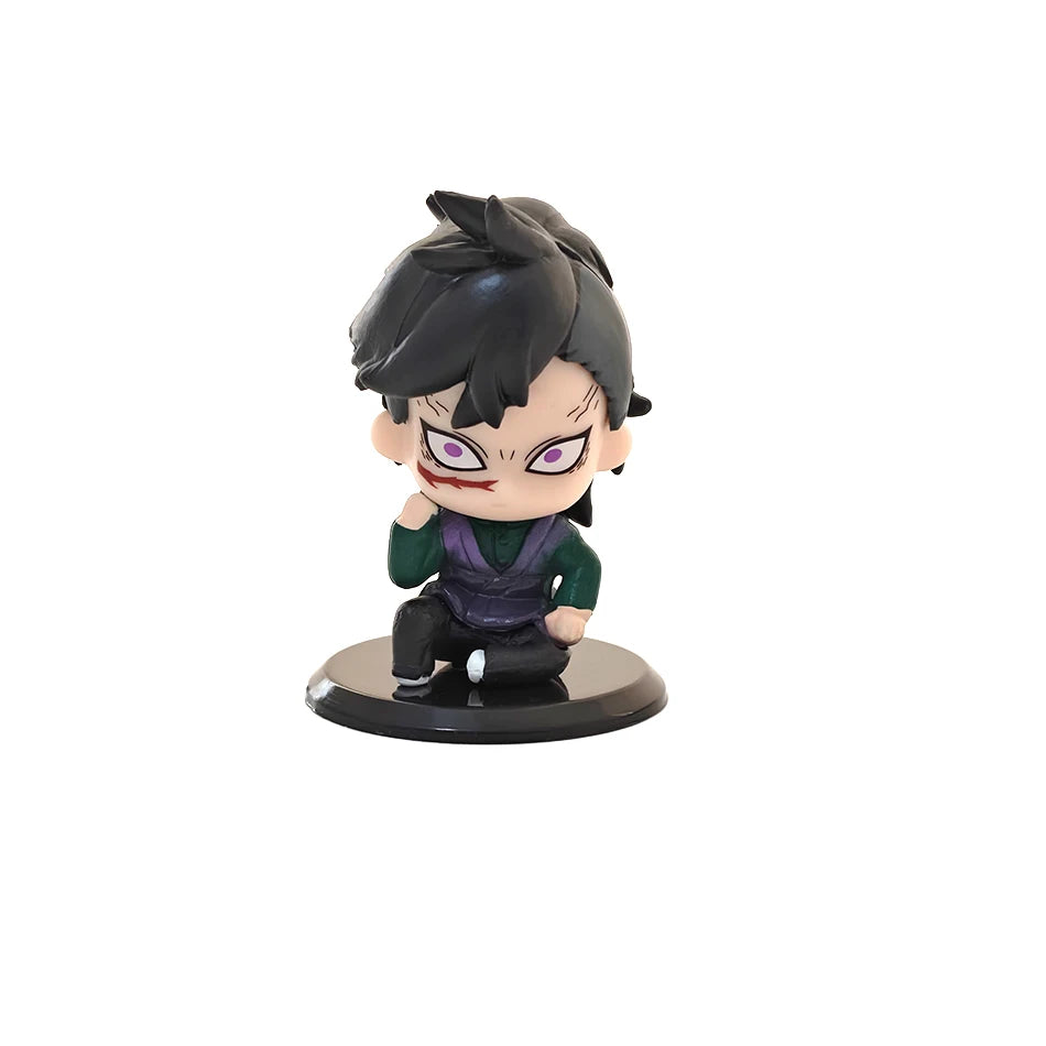 5-15pcs Q Version Demon Slayer Sitting Ghost Doll Tanjiro Nidouzi Inosuke Zenizu  Toy  Figural PVC Model Gift