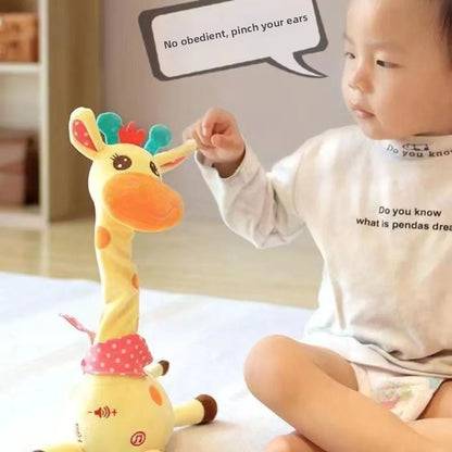Repeating What You Say Dancing Talking Giraffe Toy with 10 Songs Plush Swaying Dancing Giraffe Adjustable Volume Glowing