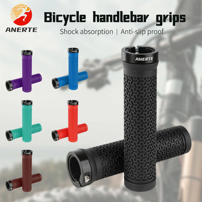 ANERTE Rubber Bicycle Grips 22mm Purple Brown Orange Black Ergonomic MTB Handlebar Grips for Dirt Pit BMX Mountain Bike Grips