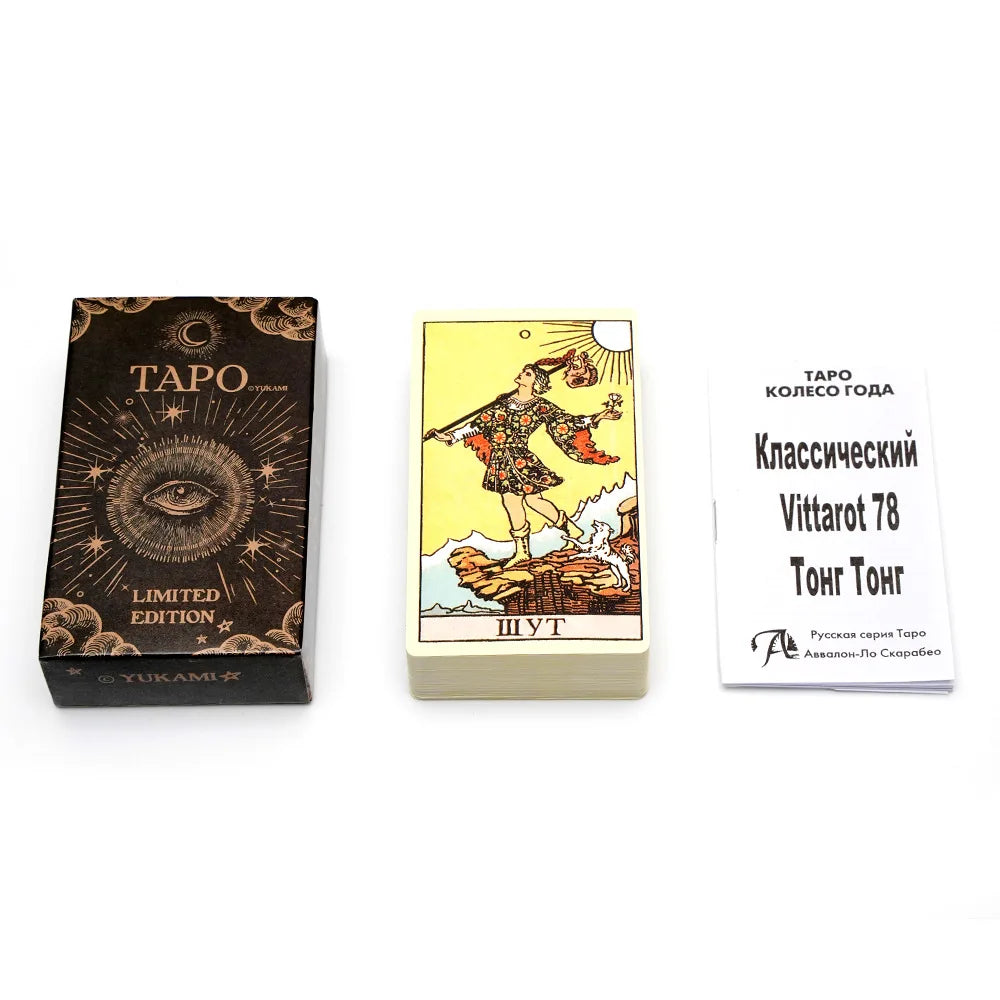 78 Pcs Tarot Cards Classic Rider Waite Tarot Deck In Russian Language with Guidebook 10.5*6cm