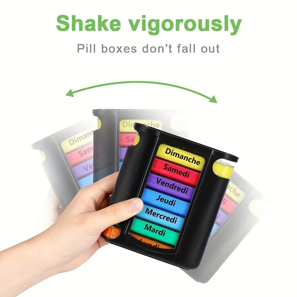 4-Compartment Weekly Pill Organizer - Morning, Noon, Evening, Night Pill Box for Easy Supplement Management