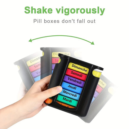 4-Compartment Weekly Pill Organizer - Morning, Noon, Evening, Night Pill Box for Easy Supplement Management