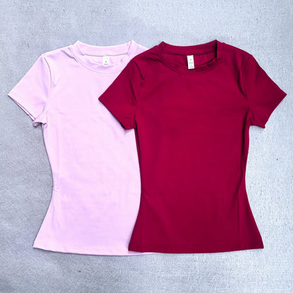 Women Yoga Top Seamless Sport T Shirts Fitness Clothes Short Sleeve Yoga Shirt Gym Top Running Sports Tops Activewear