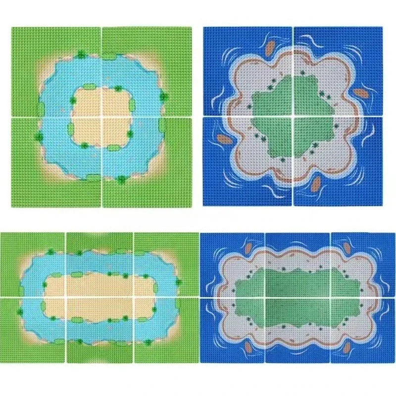 32X32 Dots Styles Classic Building Block Base Plate City View Traffic Road Figures Construction Toys Bricks Plastic Baseplates