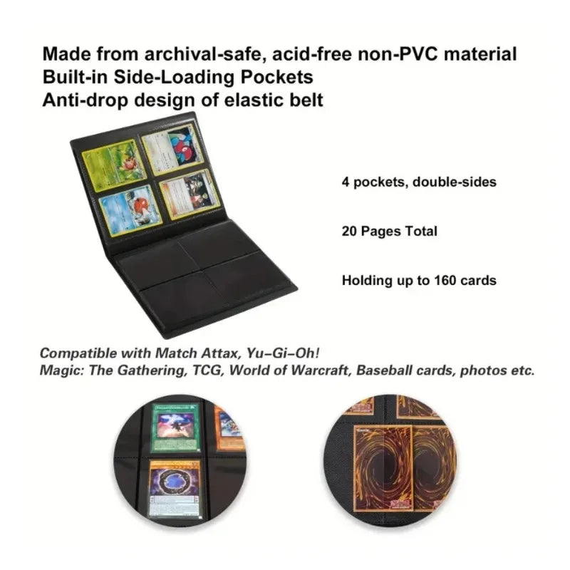 Trading Card Binder Loading Pockets Card Album Display Holder TCG Yugioh MTG Game Cards Collection Storage Protector Book