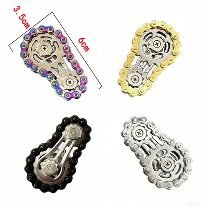 Metal Flywheel Gear Chain Gyro Fingertip Gyro Sprockets Fidgets Toy Anti-stress Fidgeting Spinners Finger Exercise Toys Xmas