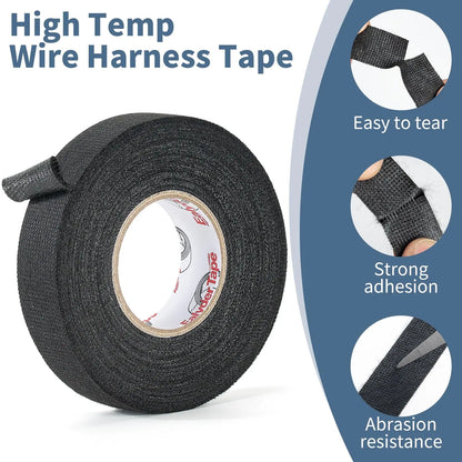 Electrical Tape Heat Resistant Harness Tape Insulation Automotive Fabric Cloth Tape Waterproof Noise Resistance Adhesives Tapes