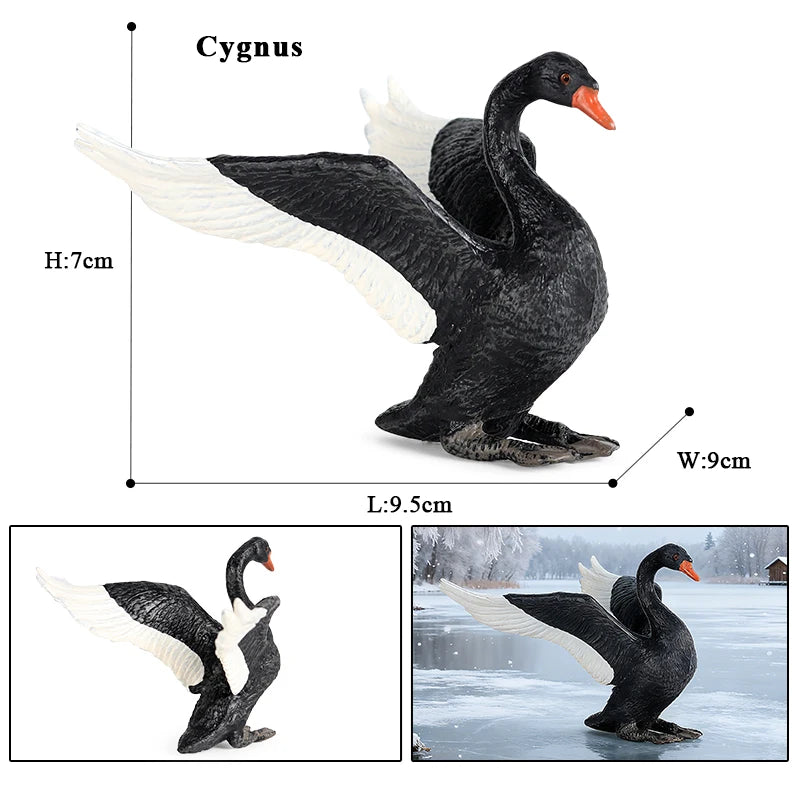 Oenux Poultry Model Simulation Goose Swan Gaggle Duck Flock Action Figures Farm Animals Figurine Miniature Education Kids Toy