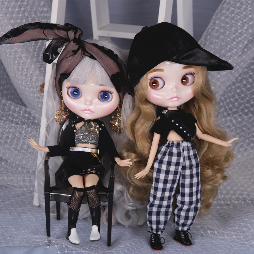 ICY DBS Blyth Doll Carved Lips Face White Skin Joint Body 1/6 BJD Special Price OB24 Toy Gift