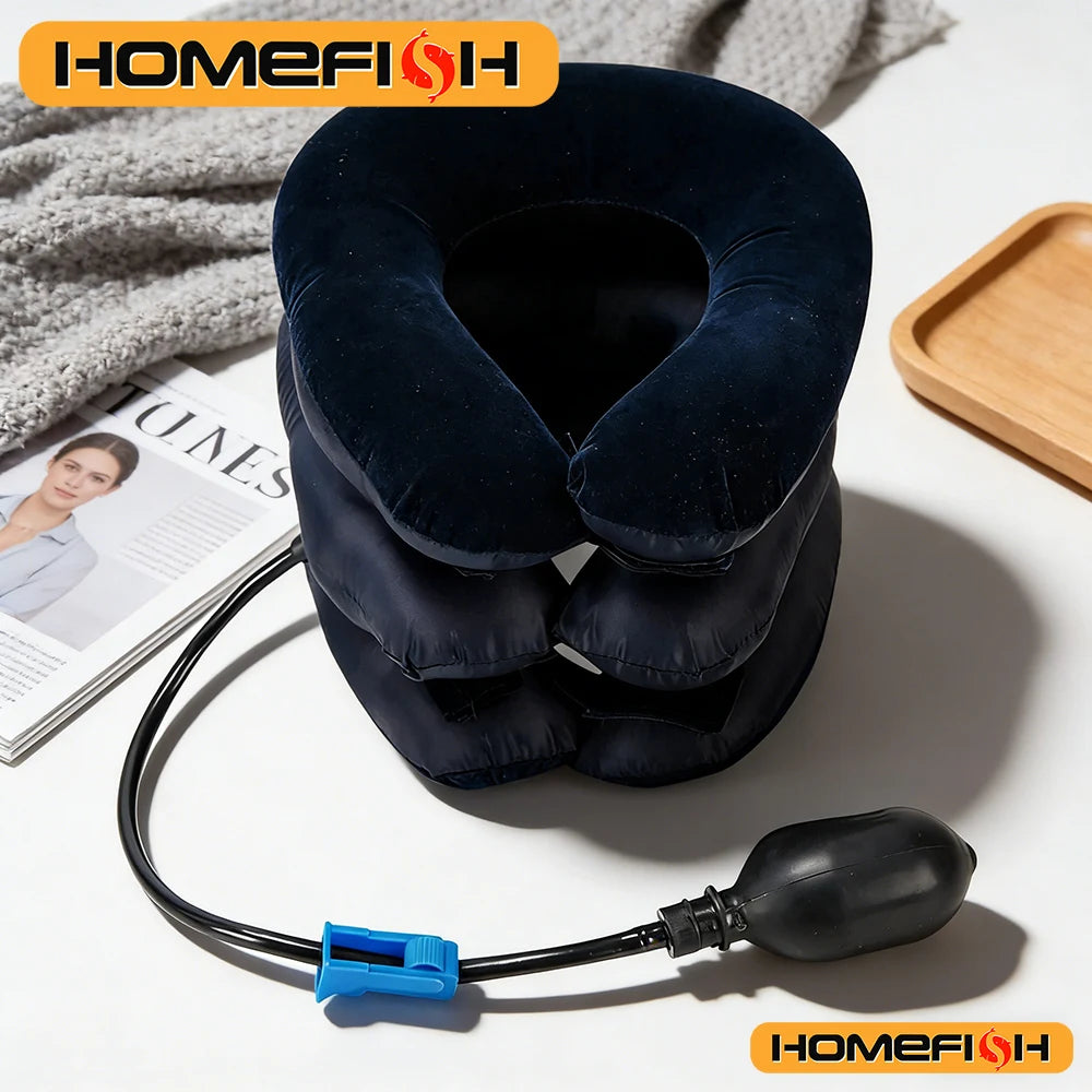 Inflatable Air Cervical Traction Neck Stretcher - 1 Tube Orthopedic Pillow Collar Pain Relief Medical Tractor