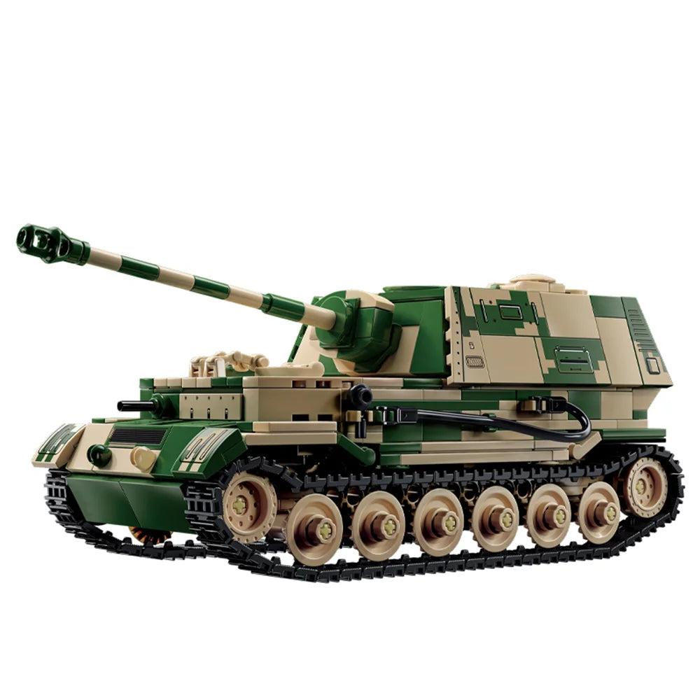 World War 2 WW2 Army Military Soldiers SWAT Half Tracked Armor Vehicle Trailer Assemble Building Blocks Bricks Children's Toys