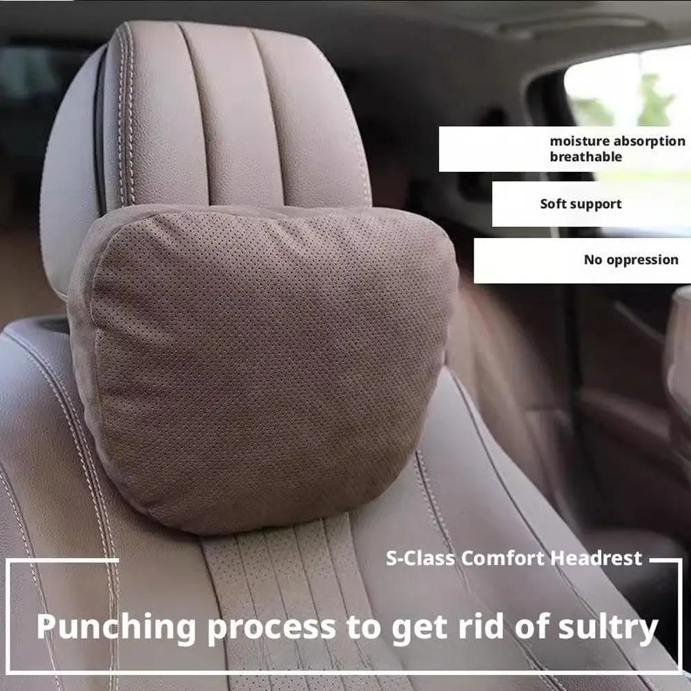 Luxury Car Headrest Pillow,Premium Neck Support Cushion for Mercedes S-Class, BMW,Breathable,Soft for Long Drive Comfort