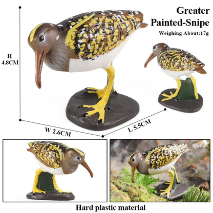 Oenux Garden Bird Figurines Snowy Owl Toucan Bucerotidae Animals Model PVC Action Figures Collection Toys For Kids Birthday Gift