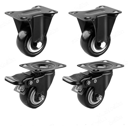 4pcs/lot Furniture Casters Wheels PP Fixed Swivel Caster Roller Wheel For Heavy Duty Platform Trolley Chair Household Accessory