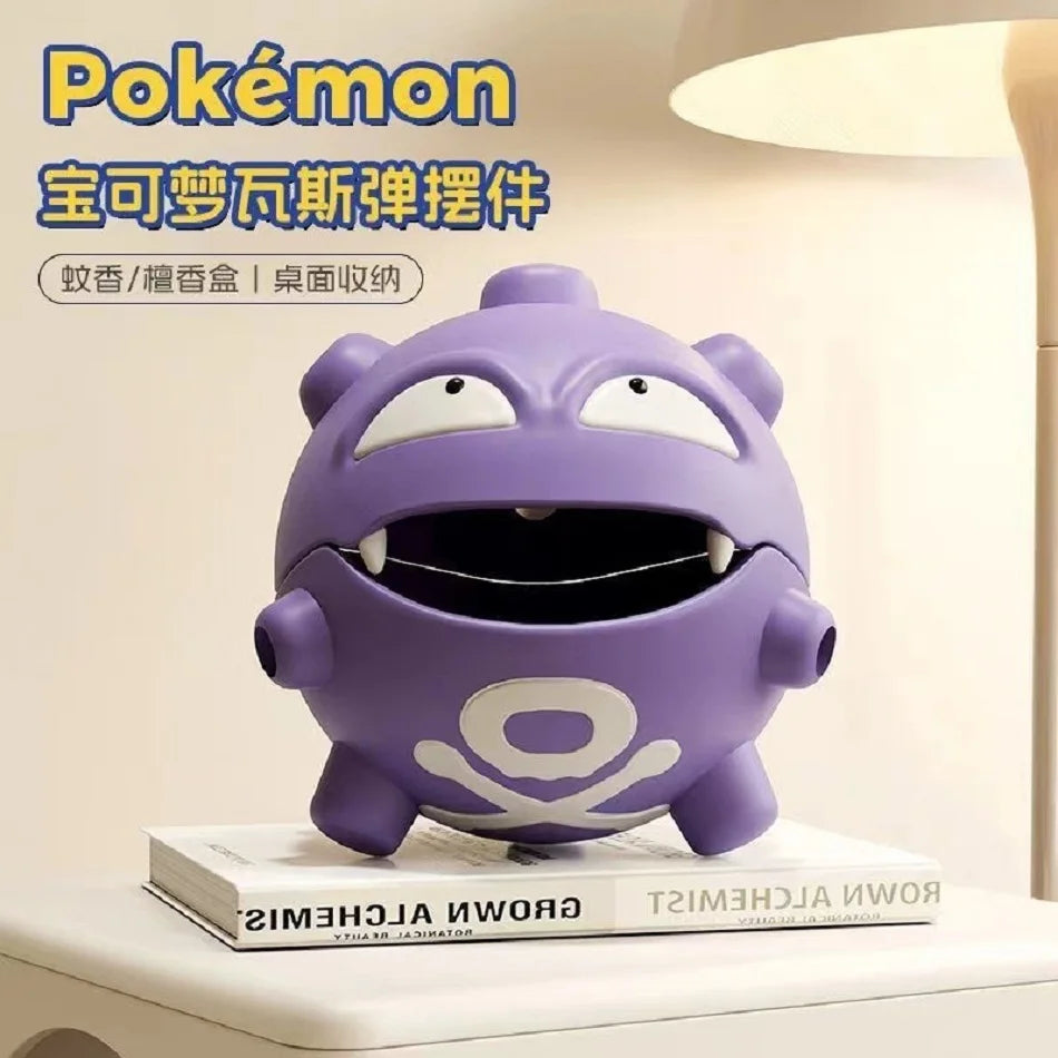 Cartoon Pokemon Weezing Mosquito Coil Tray Anime Indoor Incense Holders Bedroom Figures Desktop Car Decoration Storage Toys Gift