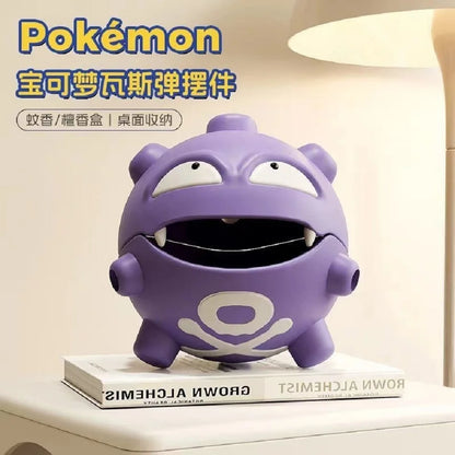 Cartoon Pokemon Weezing Mosquito Coil Tray Anime Indoor Incense Holders Bedroom Figures Desktop Car Decoration Storage Toys Gift