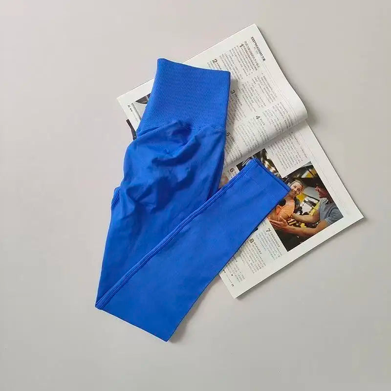 Seamless Sport Yoga High Waist Pants Leggings Sport See Through Yoga Gym Running Quick Dry Pants Scrunch Butt Pants