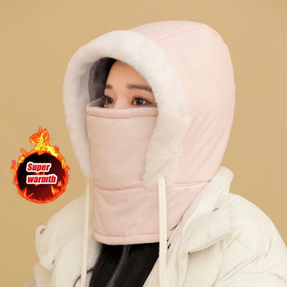 Cold Weather Thermal Balaclava Scarf Winter Windproof Hood Hat Plush Neck Warmer Ski Face Mask for Outdoor Activities