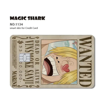 Magic Shark Wanted Anime 3M PVC Matte No Fade Skin Cover Sticker for Metro Debit Credit Card