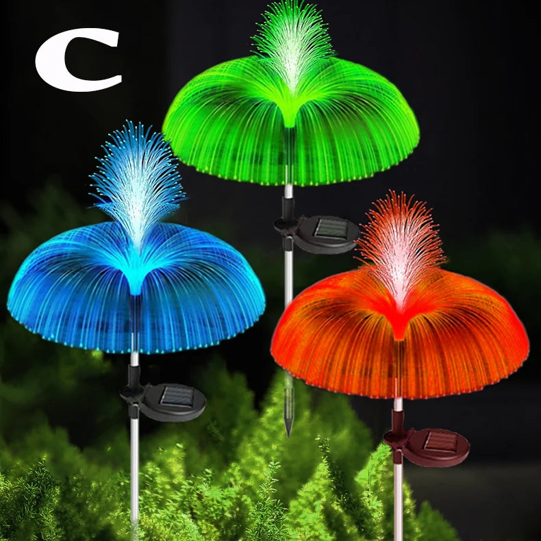 1-10pcs 7Color Changing Outdoor Lamp Solar Jellyfish Lights Waterproof Pathway Lawn Garden Decor Lighting
