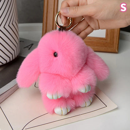 15cm Gifts Rabbit Fur Keychain Women Bag Car Key chain Pendant Decoration Jewelry Bags Hangings Accessories