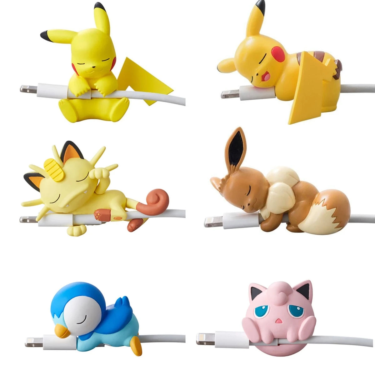 Hot Anime Figure Usb Protective Case Cable Bite Pikachu Cup Pet Eevee Dolls Meow Jigglypuff Accessories Toy Gift