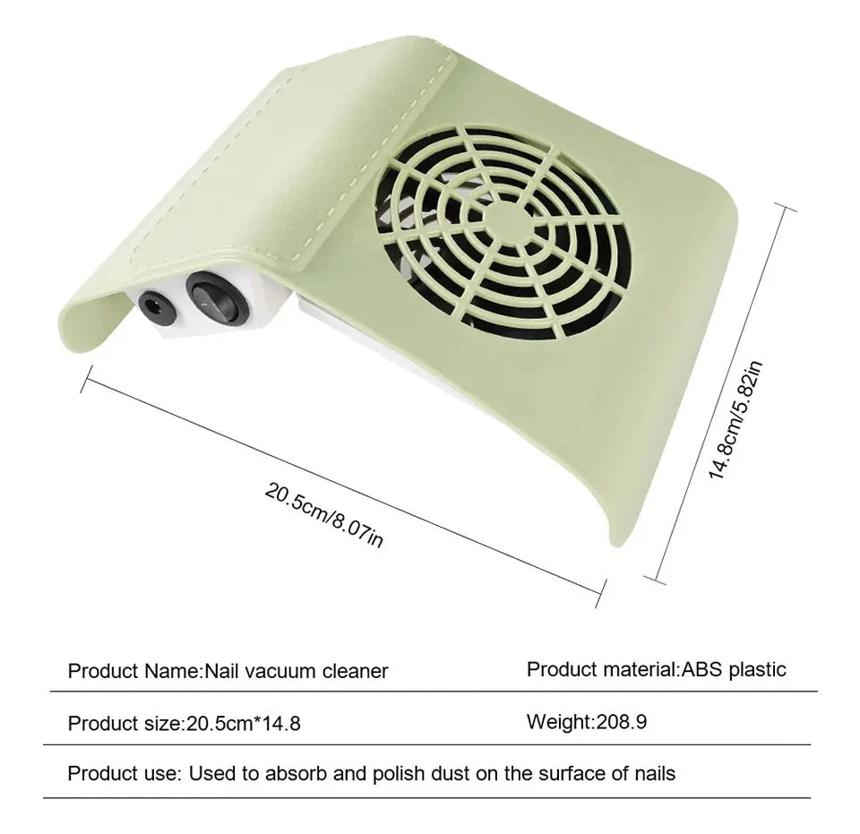 Professional Nail Dust Collector Vacuum - Low Noise Manicure Dust Extractor with Strong Suction Fan for Nail Salon & Home Use