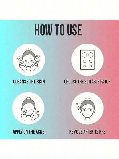 36pcs Hydrocolloid Acne Patches - Absorb Pus & Oil, Reduce Redness, Invisible Fit for All-Day Wear