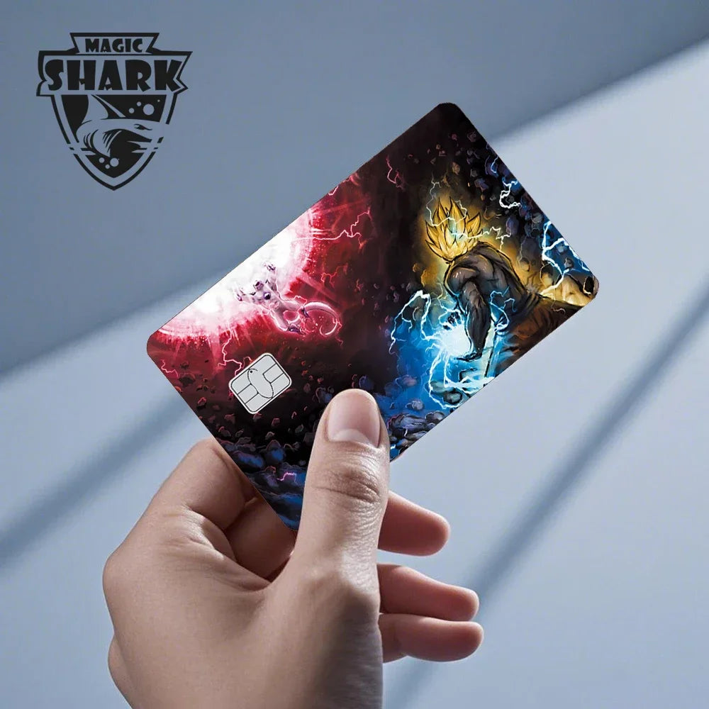 100% New Anime Goku Vegeta Super Saiyan 3M Front Film Skin Sticker Cover for Debit Credit Card