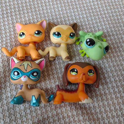 Little Baby pets  LPS Cute Short Hair Cats Deer Tortoise Bear Monkey Dolphin Spaniel Dogs Tortoise Figure Toy Gift