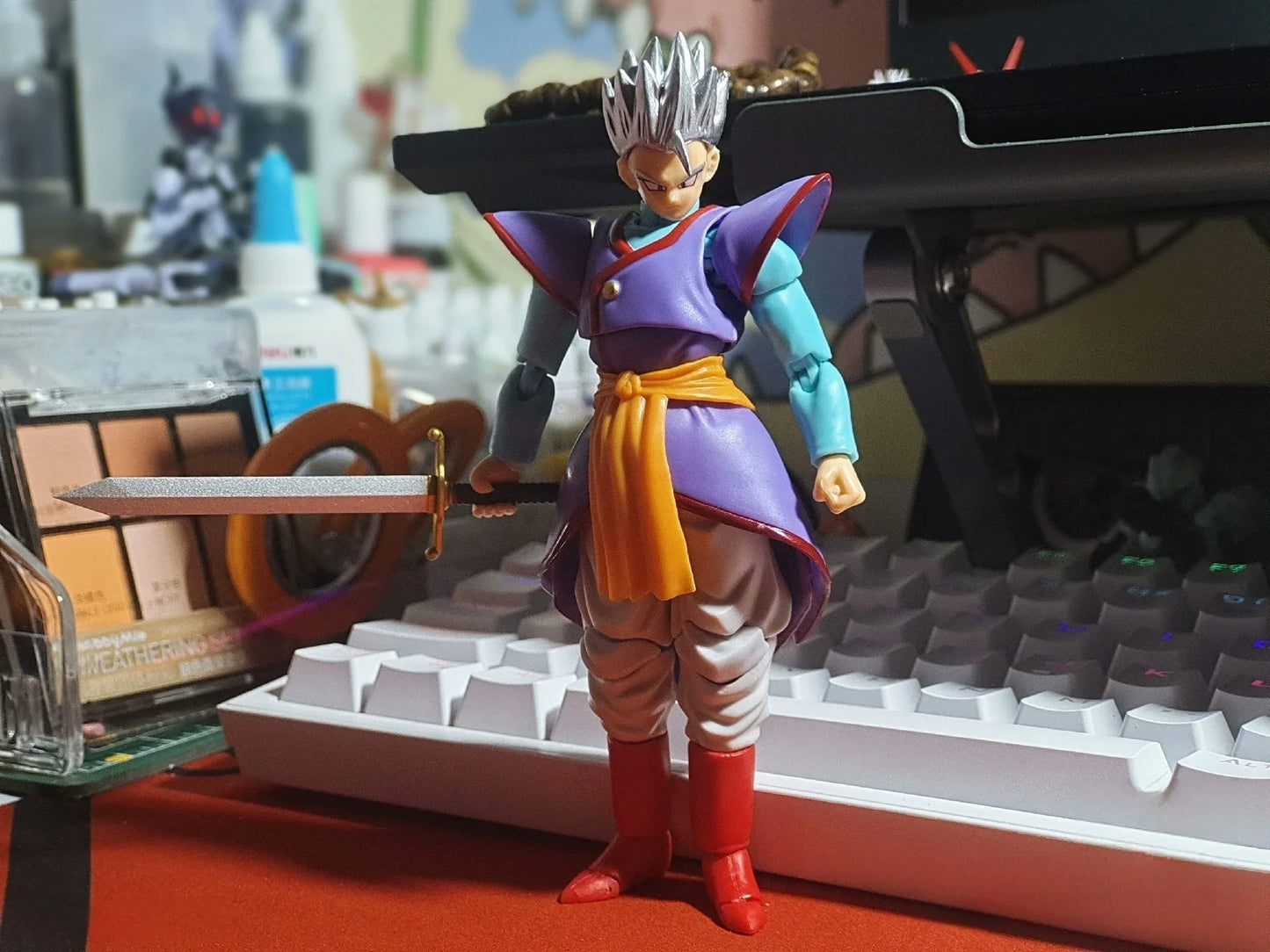 In Stock Dragon Ball Anime Figures Kaioshin Son Gohan Action Figure Supreme Kai God Of Creation Shf Pvc Model Desktop Decoration