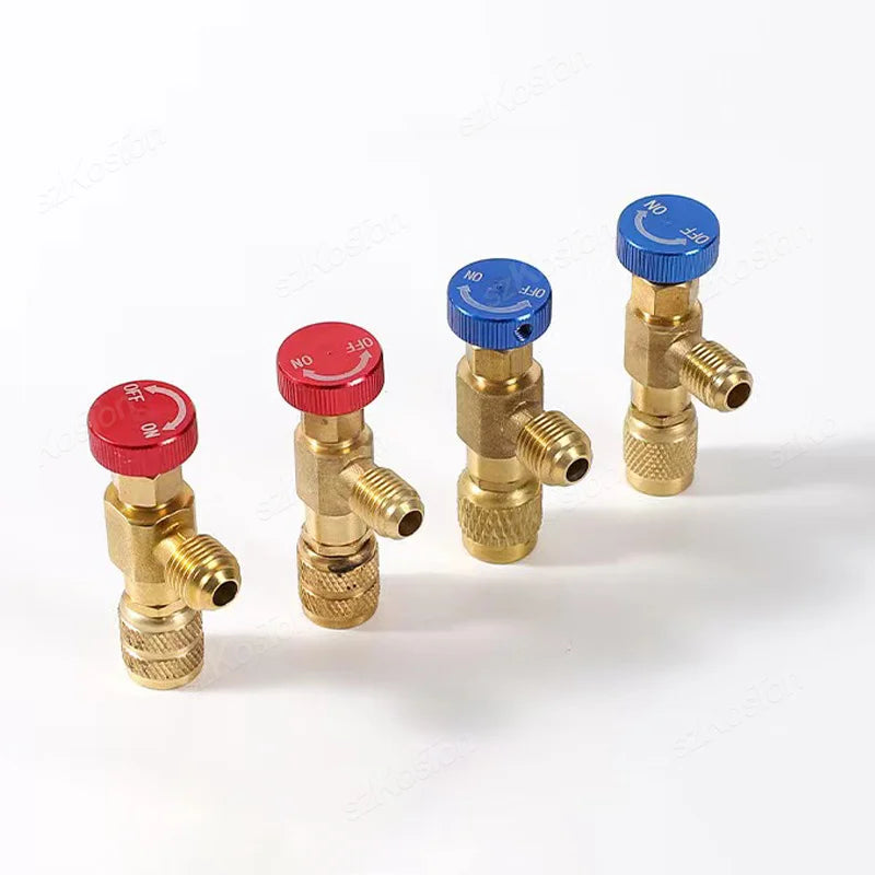 Liquid Safety Valve R410A R22 Air Conditioning Refrigerant 1/4" Safety Adapter Air Conditioning Repair And Fluoride Safety Valve
