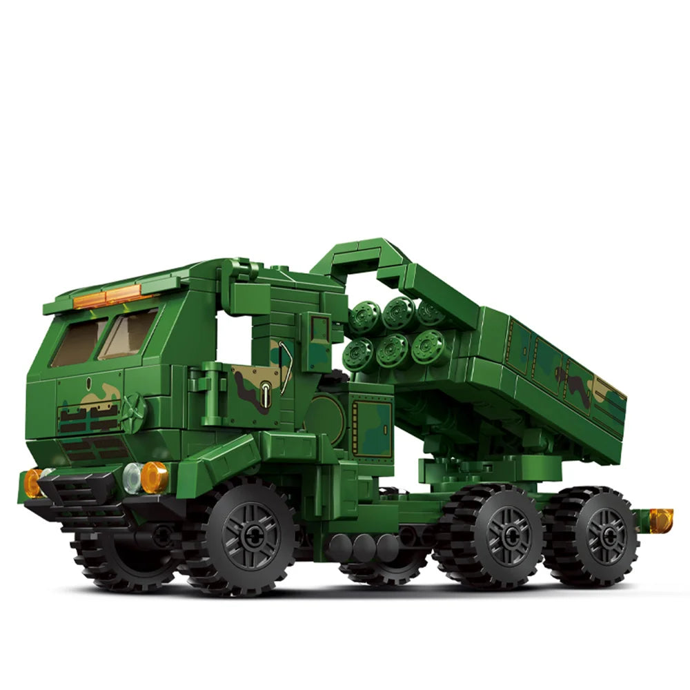 World War 2 WW2 Army Military Soldiers SWAT Half Tracked Armor Vehicle Trailer Assemble Building Blocks Bricks Children's Toys