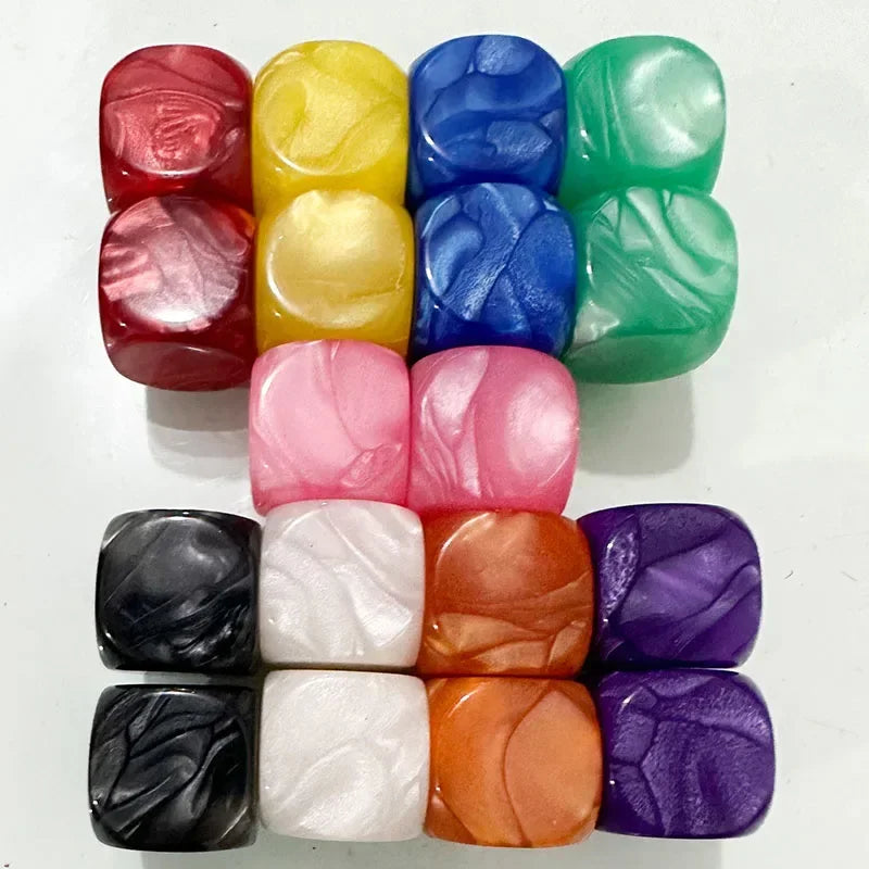 10pcs/set  Pearl Pattern Round Dice Blank Dice DIY Game Accessories