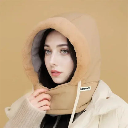 Cold Weather Thermal Balaclava Scarf Winter Windproof Hood Hat Plush Neck Warmer Ski Face Mask for Outdoor Activities