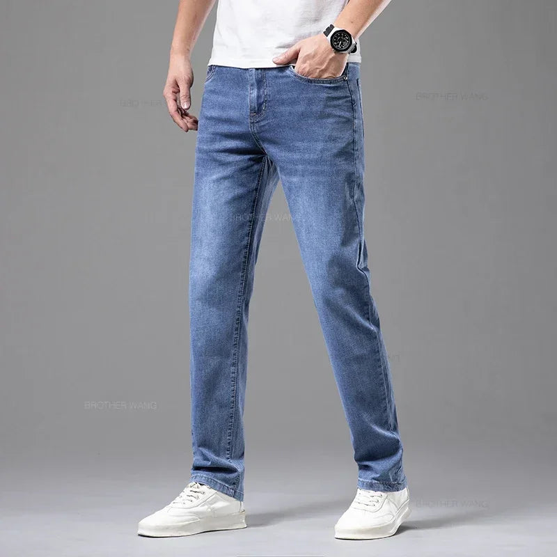 Men's Lightweight High-Waist Stretch Jeans