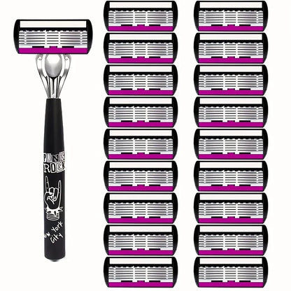 Razor Shaver for Men, Premium Shaving Shaver, 6-Layer Razor Face Beard Hair Comes with Replaceable Blades, 6-Layer Refills