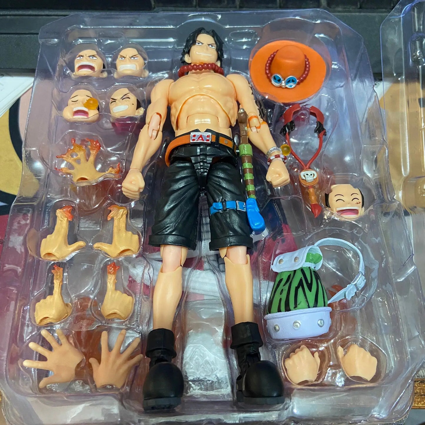 Anime One Piece 18cm BJD Joints Moveable ACE PVC Action Figure Collection Model Toys