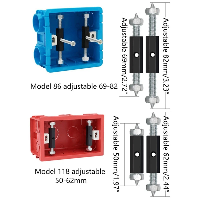 10 Pcs Wall Switch Socket Cassette Repairer Adjustable Cassette Screws Support Rod with Wrench Electrical Accessories