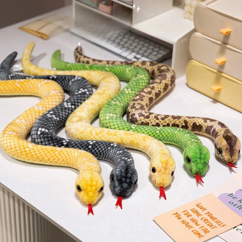 9 Kinds Simulation Snake Plush Toy Lifelike Anaconda Fake Snake Python Model Prank Doll Creative Room Decoration Birthday Gift