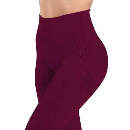 Women's Tight Yoga Seamless Pants, Solid Color Multi-Color Optional, High Waist Belly-Closing Exercise Running Capri Yoga Pants