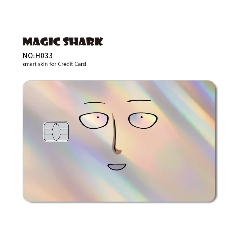 Magic Shark Skull Panda Hunter Broke Blue Eyes Dragon Laser Holographic Sticker Cover Film Skin for Credit Bank Debit Card