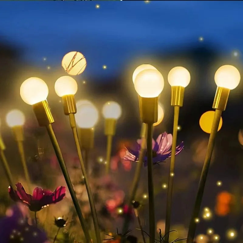 Garden Lights-New Upgraded Solar Powered Firefly Lights Outdoor Waterproof Vibran Garden Lights for Decorationi