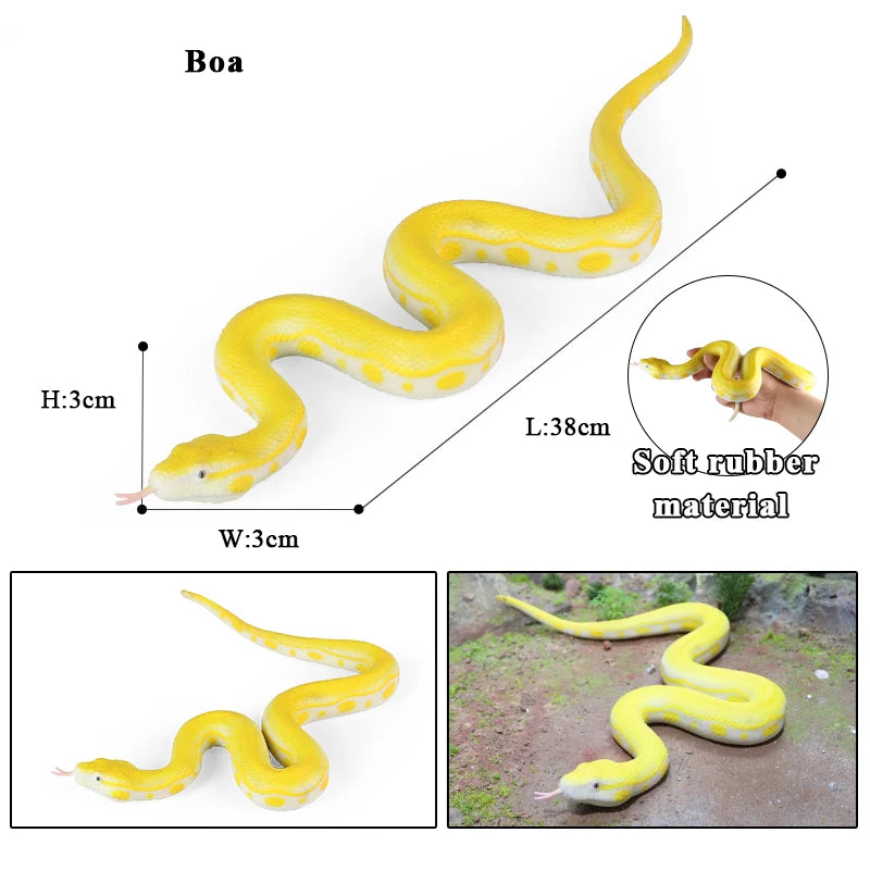 Oenux Soft Wild Insect Animal Model Caterpillar Lizard Snake Chameleon Gekko Action Figures TPR Halloween Trick Toy Kid Gift