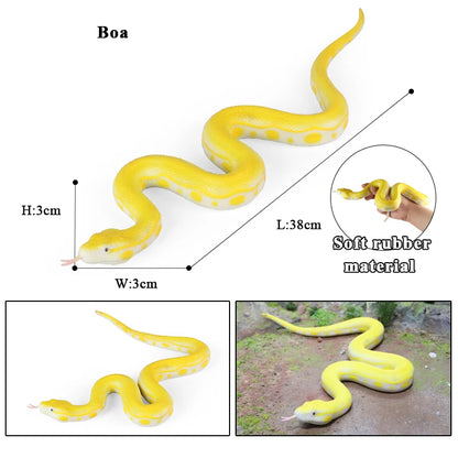 Oenux Soft Wild Insect Animal Model Caterpillar Lizard Snake Chameleon Gekko Action Figures TPR Halloween Trick Toy Kid Gift