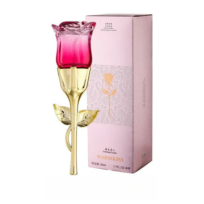 50ml Women’s Rose-Shaped Perfume Bottle Long-Lasting Floral Eau De Parfum with Romantic Scents Elegant Gift & Daily Fragrance
